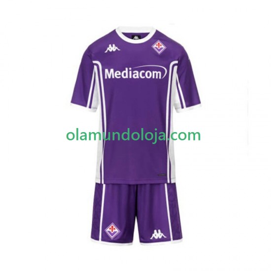 Camisola ACF Fiorentina Criança Equipamento Primeiro 2025-2026 Manga Curta